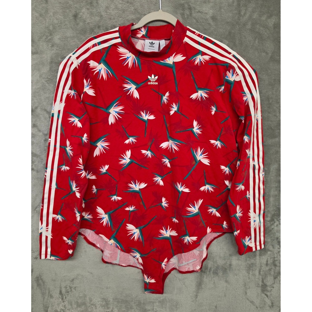 Adidas Thebe Magugu Power Red Bodysuit Bird of Paradise Floral 4X Plus Indie